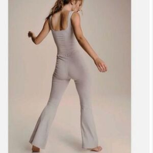 Free People Good Karma Flared Onesie in Ice Grey BNWOT